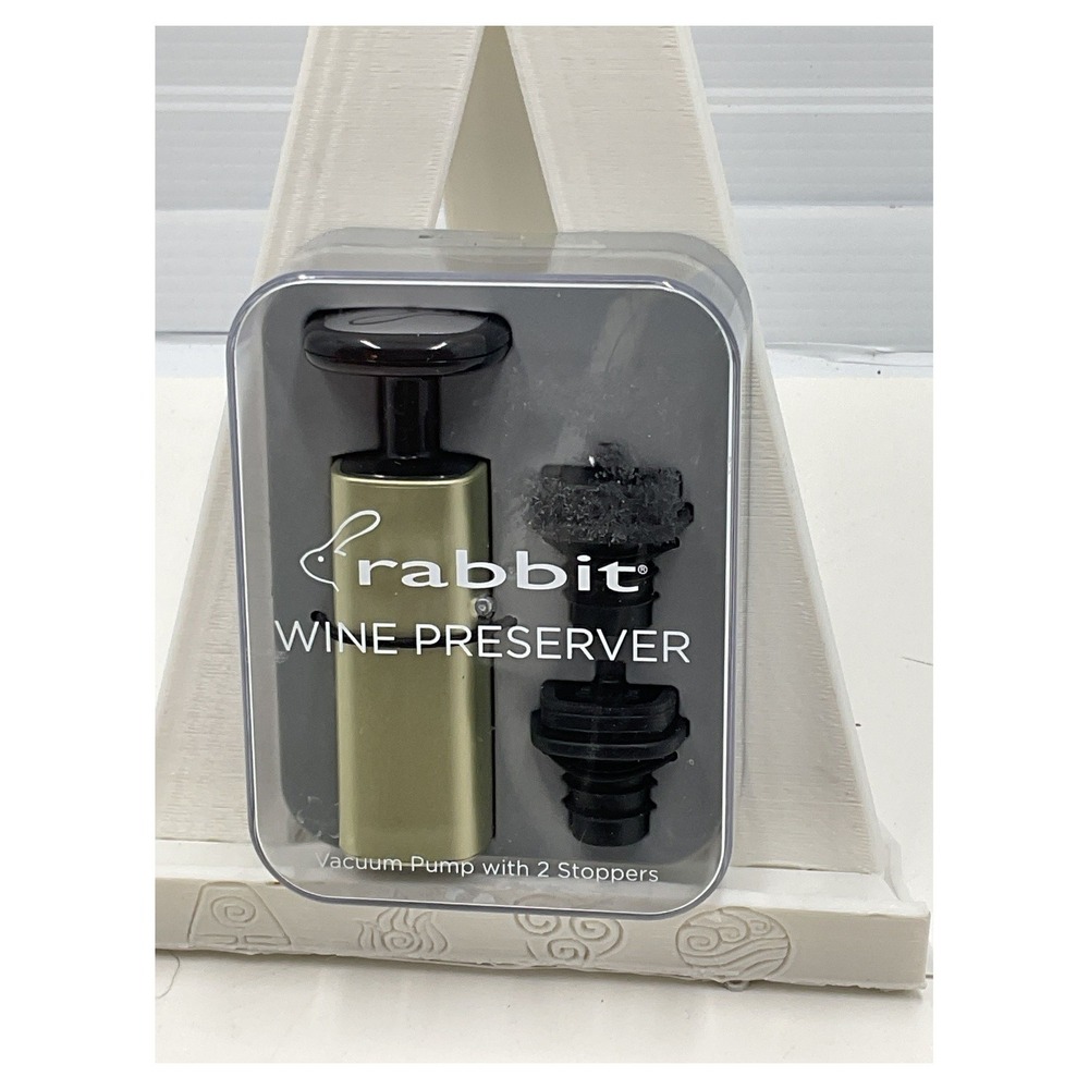 Rabbit Wine Preserver Vacuum Pump with 2‎ Stoppers Champagne